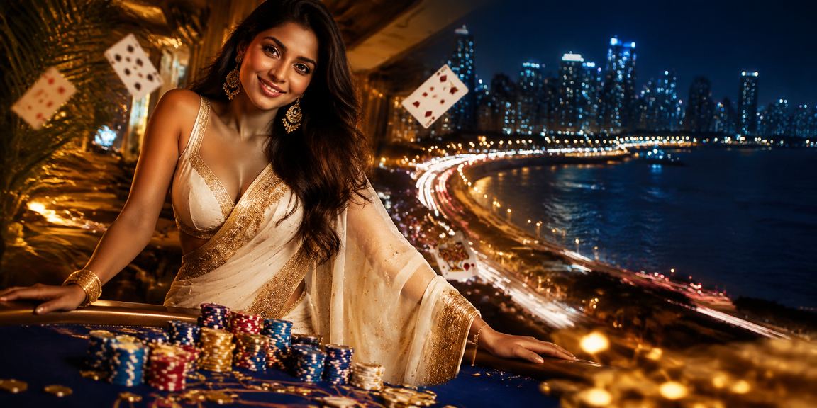 Traditional Night Market in Mumbai featuring Teen Patti game